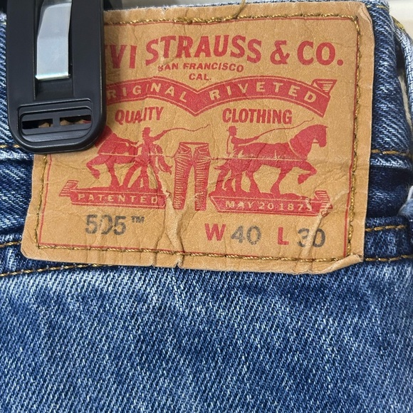 Levi’s 505 Straight Leg Medium Wash Denim Jeans Men’s 40x30 (40x29) - Picture 5 of 10